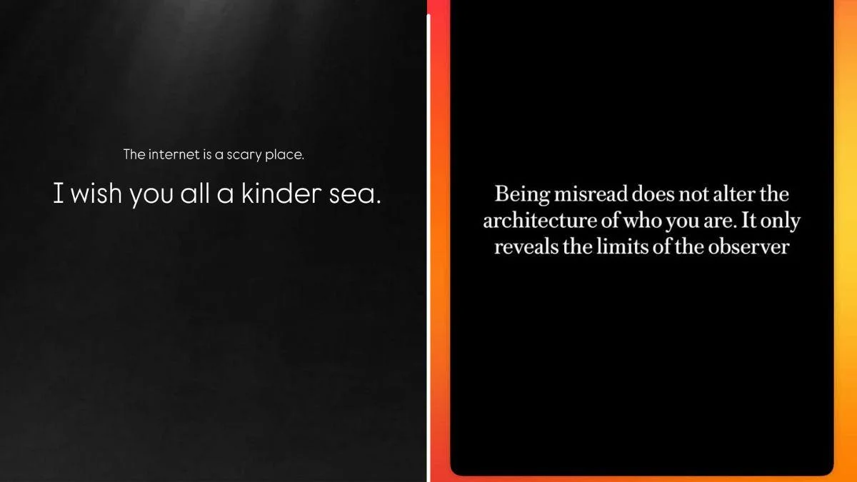 Image of Paige Price posted a reflective quote on Instagram Story, saying that being misunderstood reveals the limits of the observer.
