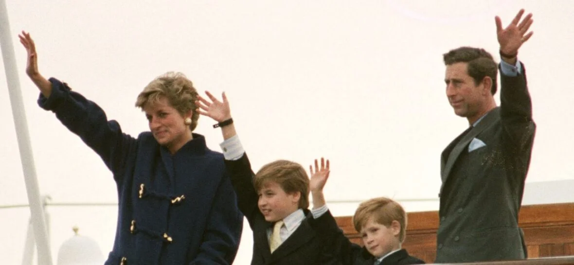 Princess Diana, Prince Charles, Prince William and Prince Harry Wave Farewell To Toronto From The Royal Yacht Britannia