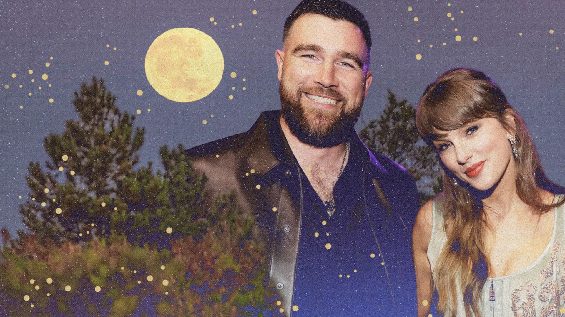 Image may contain Travis Kelce Nature Night Outdoors Face Head Person Photography Portrait Astronomy and Moon
