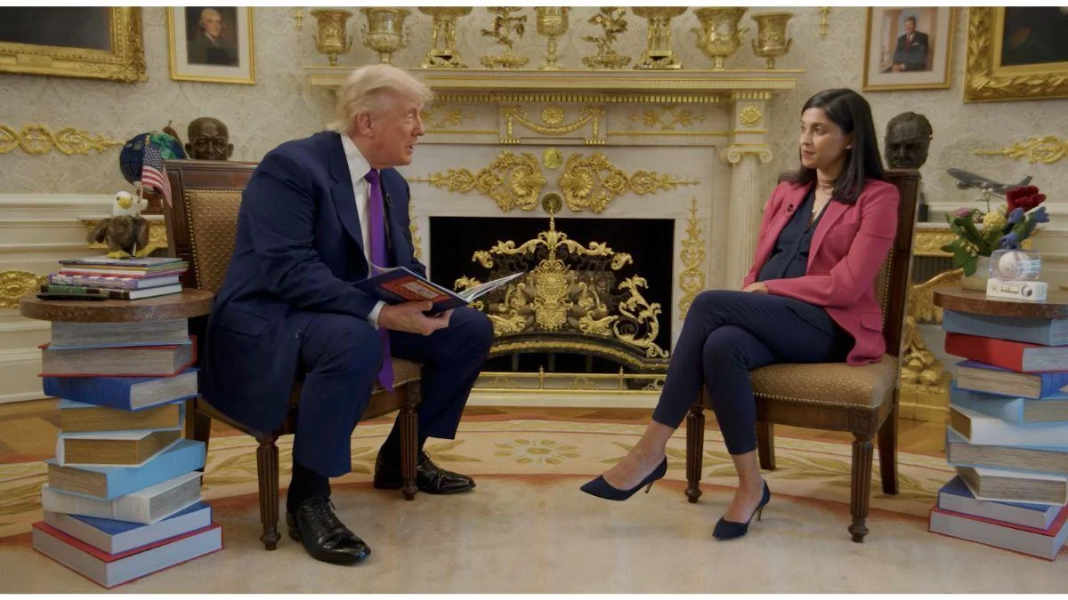 image of Trump called former rival Clinton 'a nice guy' during the lighthearted interview.