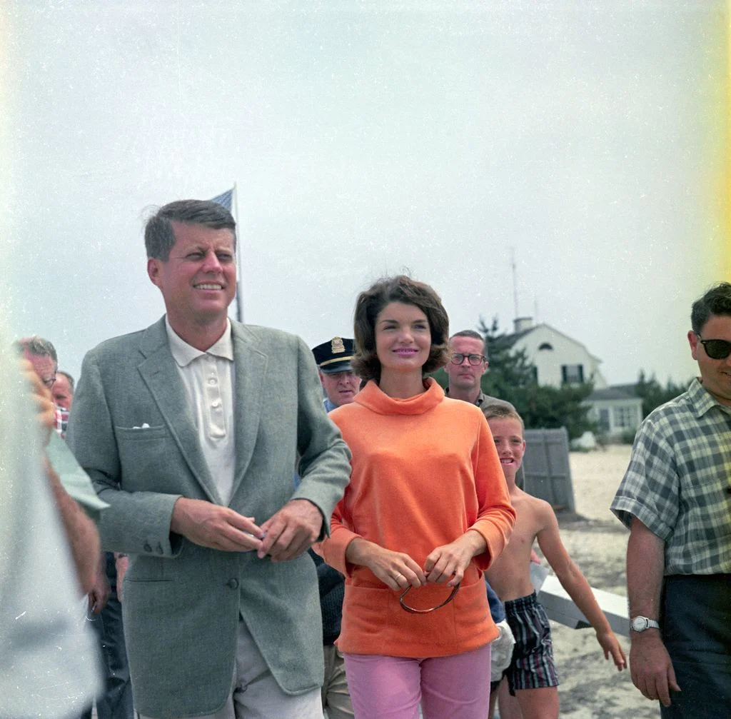 Image may contain John F. Kennedy Jacqueline Kennedy Onassis Sepp Dietrich Blazer Clothing Coat Jacket Face and Head