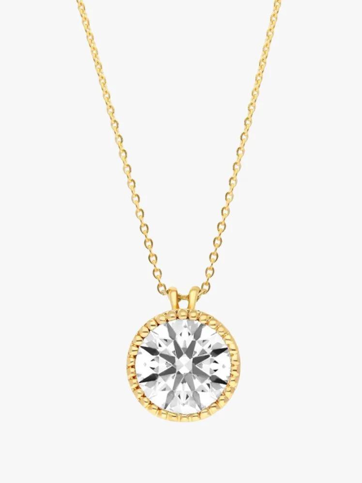 Image may contain: Accessories, Jewelry, Necklace, Diamond, Gemstone, and Pendant