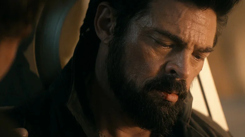 Billy Butcher (Karl Urban) looks downcast in The Boys