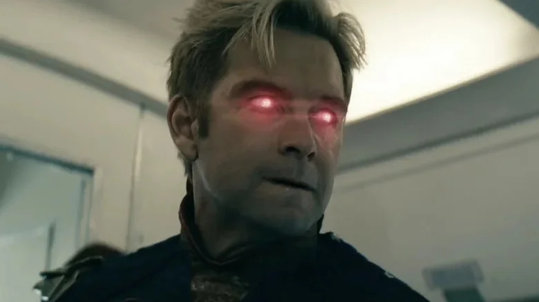 Homelander (Antony Starr) lights up his heat vision in The Boys