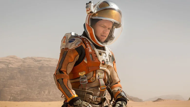 Mark Watley in spacesuit on Mars in The Martian