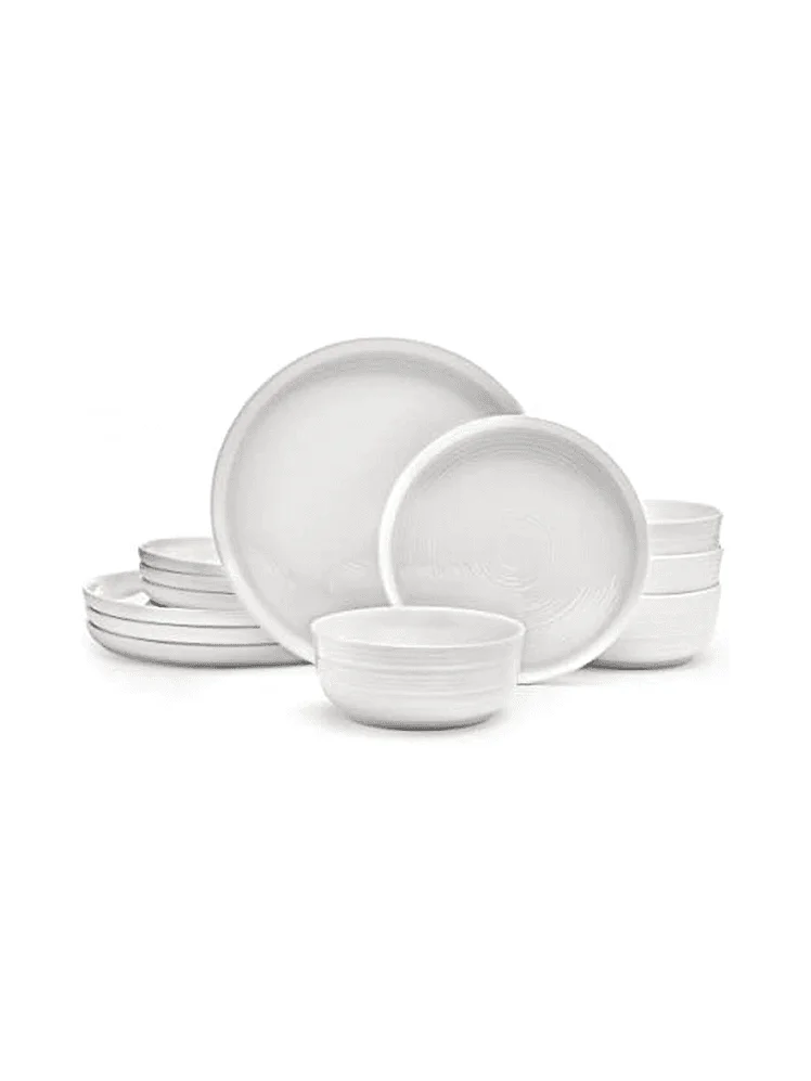 Mikasa Callie Bone China 12 Piece Dinnerware Set, Service for 4 in White