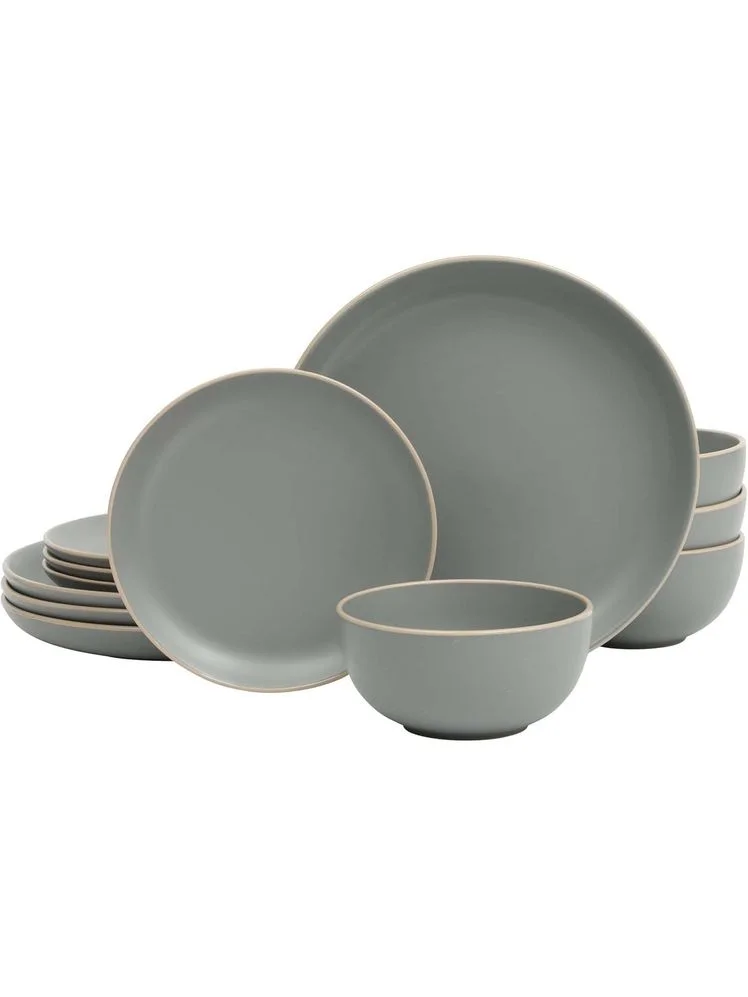 Gibson Home Rockaway stoneware set in green