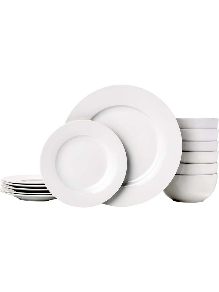 Amazon Basics dinnerware set in white