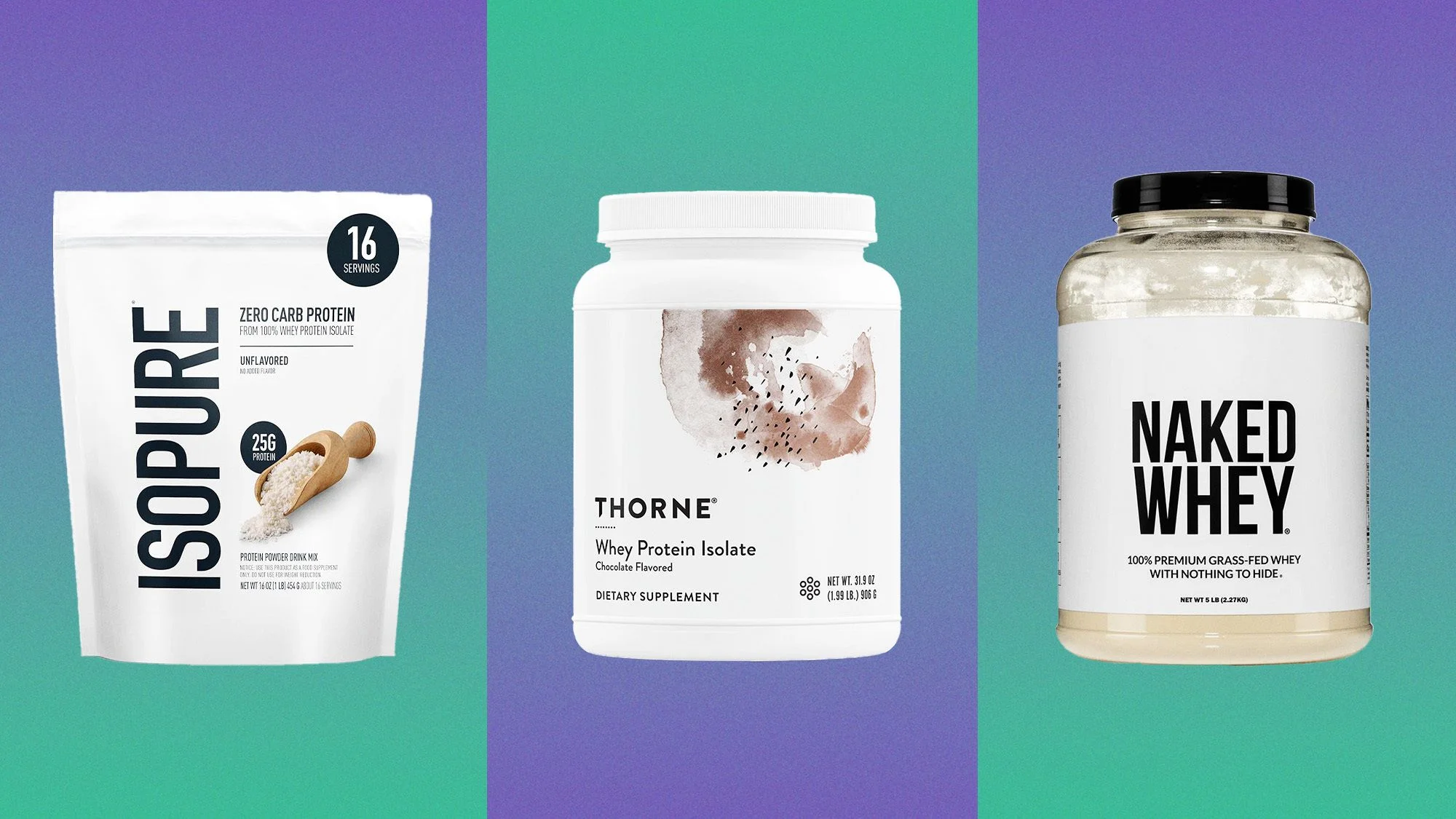 best whey protein powders including thorne isopure and naked whey