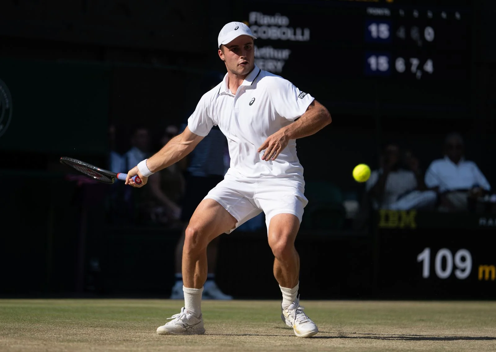 Image may contain Ball Sport Tennis Tennis Ball Adult Person Baton Stick Clothing Footwear and Shoe