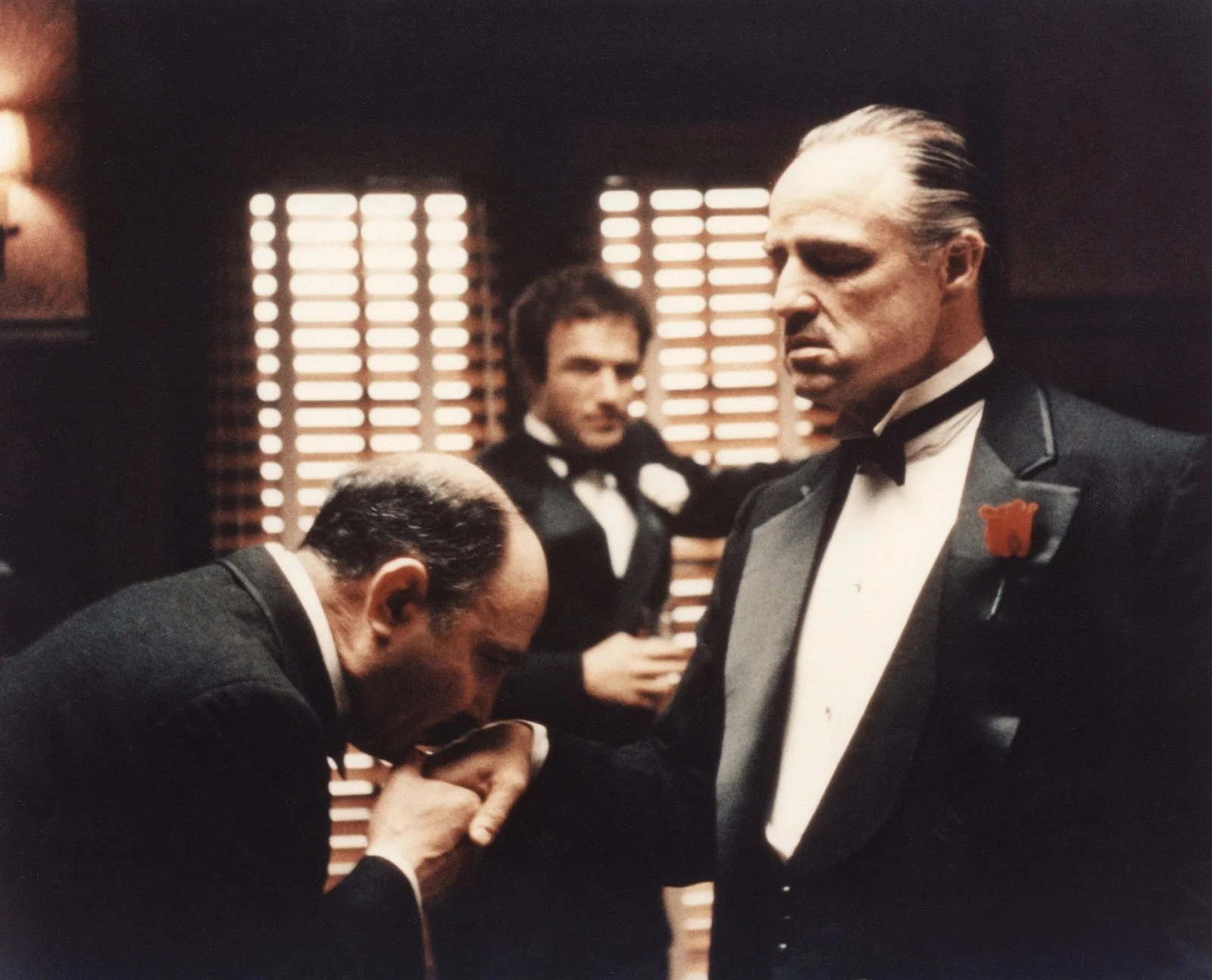 Marlon Brando and James Caan in 'The Godfather' one of the best Rotten Tomatoes movies