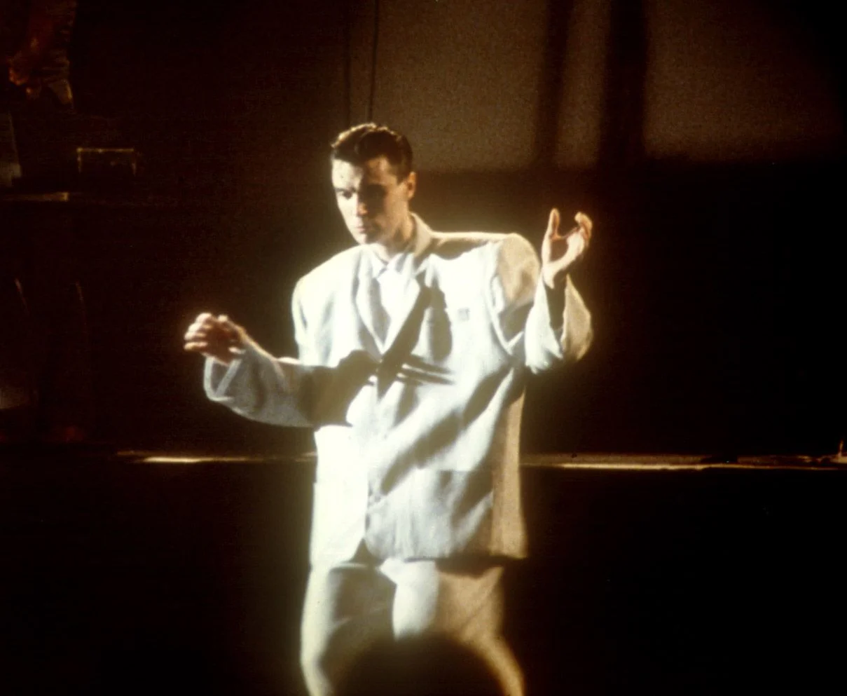 David Byrne in 'Stop Making Sense' one of the best Rotten Tomatoes movies