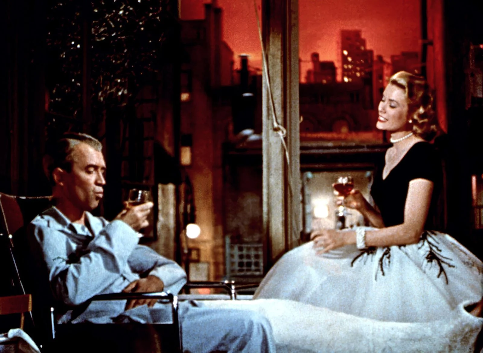 James Stewart and Grace Kelly in 'Rear Window' one of the best Rotten Tomatoes movies