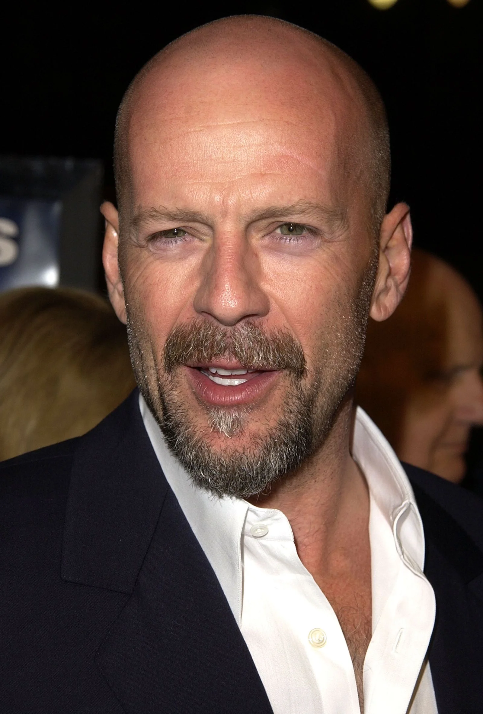 Image may contain Bruce Willis Harry Muskee Head Person Face Adult Dimples Photography Portrait and Beard