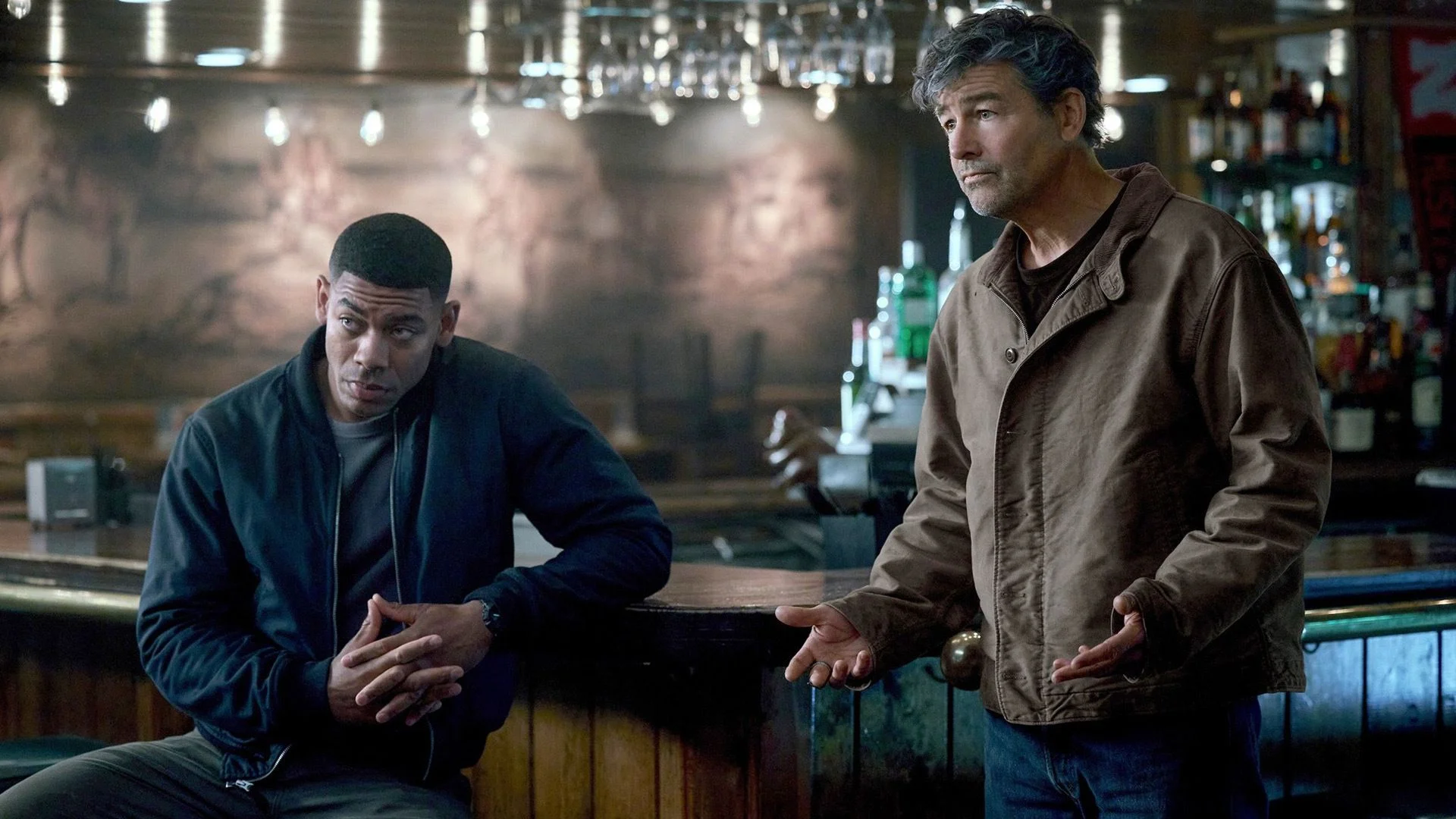 Aaron Pierre and Kyle Chandler in HBO's ‘Lanterns