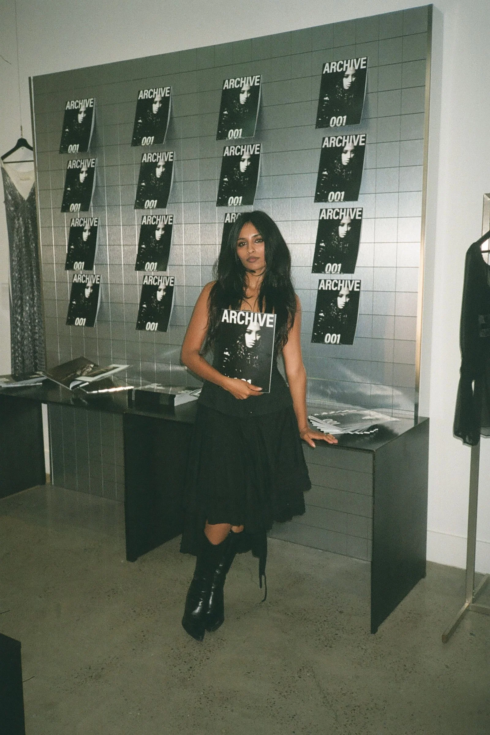 Image may contain Dressing Room Indoors Room Clothing Skirt Footwear Shoe Face Head Person and Photography