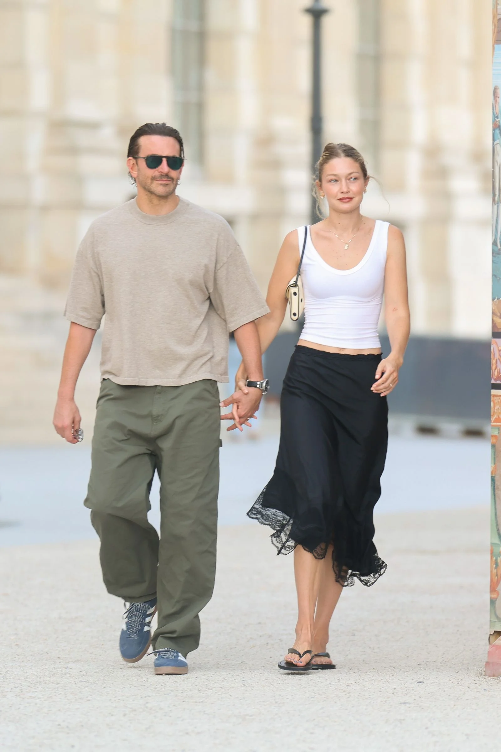 EXCLUSIVE Paris FRANCE Bradley Cooper and Gigi Hadid stepped out for dinner at Loulou in Paris enjoying the sunset and...
