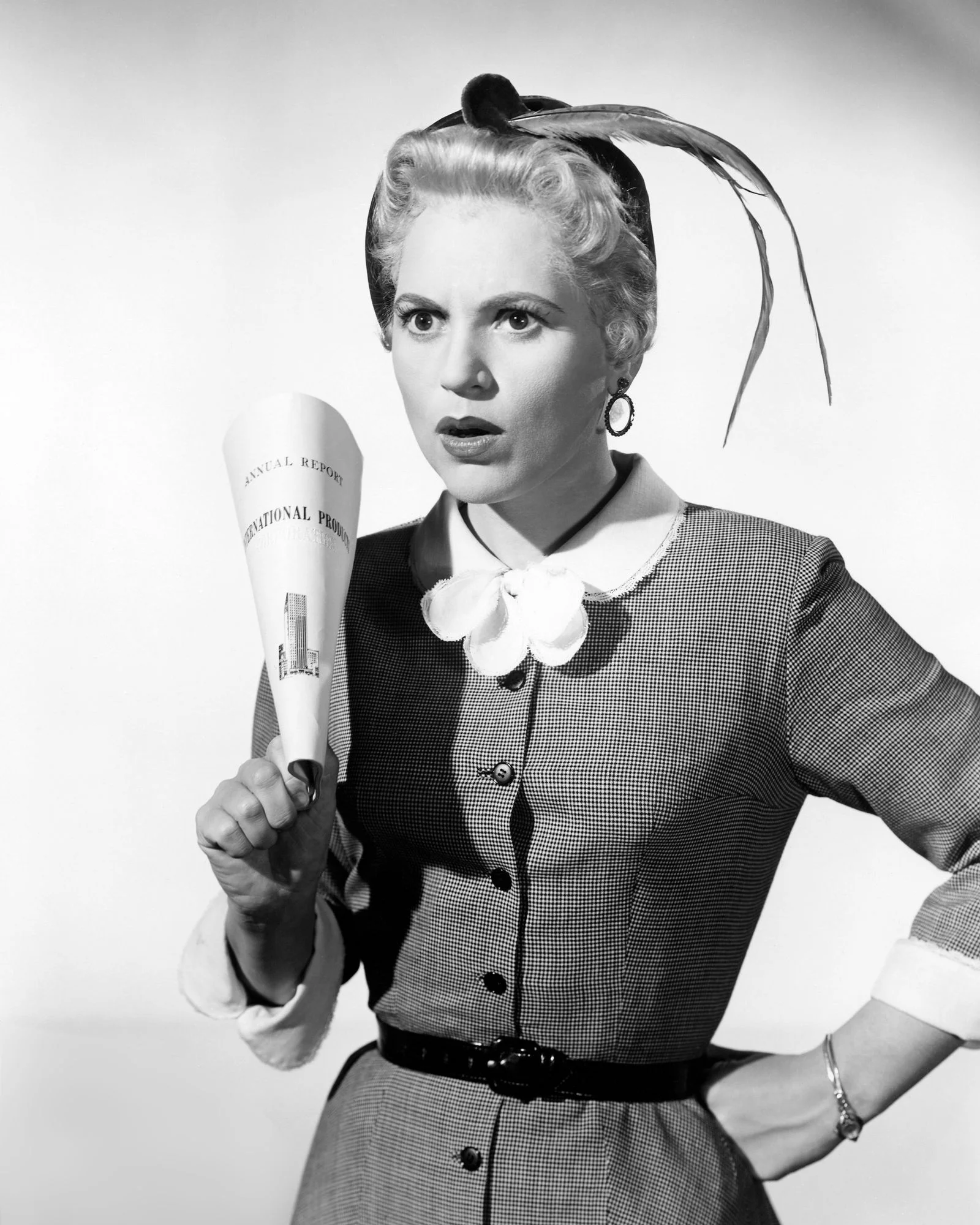 Image may contain Judy Holliday Face Head Person Photography Portrait Adult Mortar Shell Weapon and Clothing