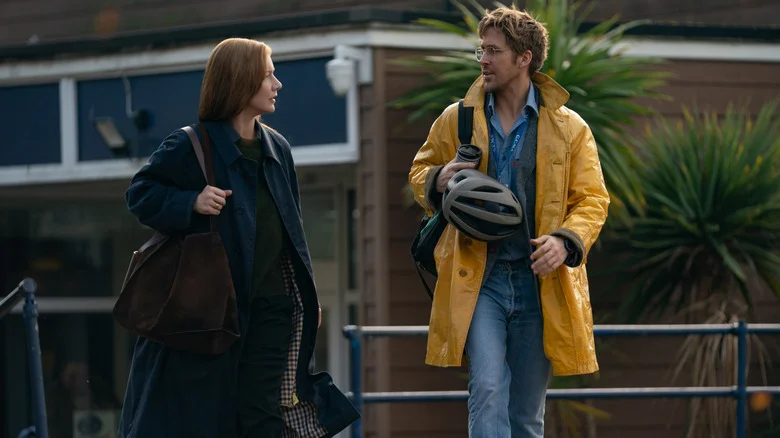 Sandra Huller as Eva walking with Ryan Gosling as Ryland Grace in Project Hail Mary