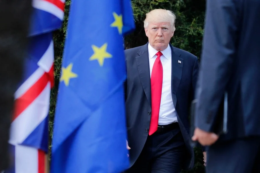 U.S. President Donald Trump arrives for a family photo with leaders of the G7 and leaders of some African countries that have been invited for the two-day talks, on the second day of the G7 summit of Heads of State and of Government, on May 27, 2017 in Taormina, Sicily. (Photo by JONATHAN ERNST / POOL / AFP)