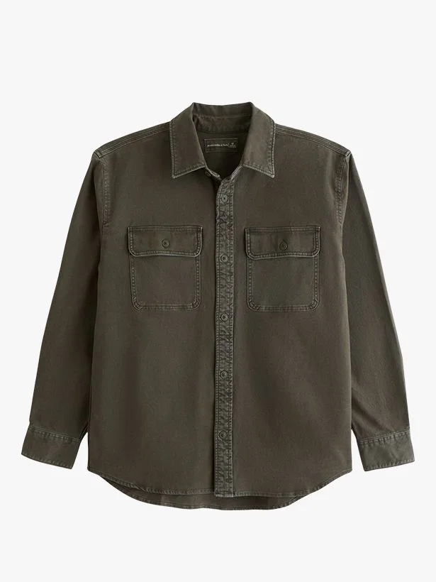 Image may contain Clothing Long Sleeve Sleeve Shirt Coat Jacket and Khaki