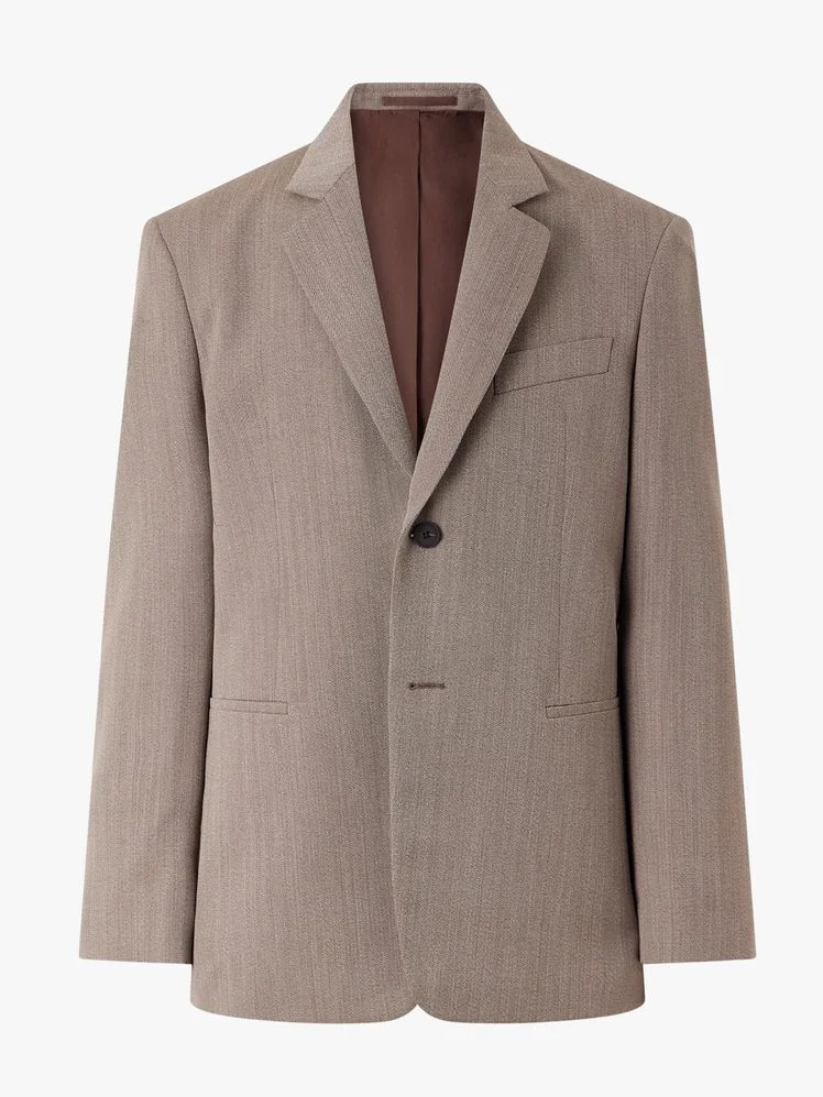 Image may contain: Blazer, Clothing, Coat, Jacket, Formal Wear, Suit, Home Decor, and Linen