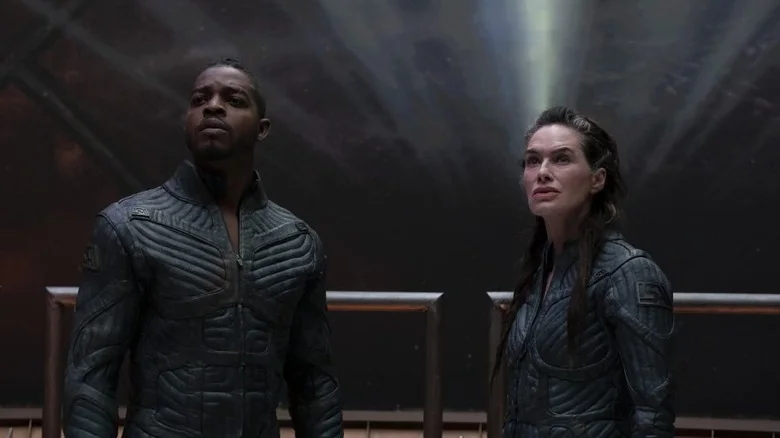 Halan and Aster in a large room in Beacon 23