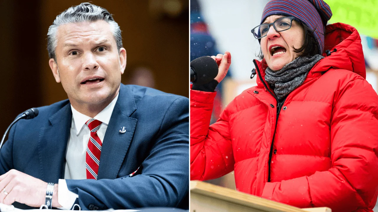 Pete Hegseth ;  Becca Balint 