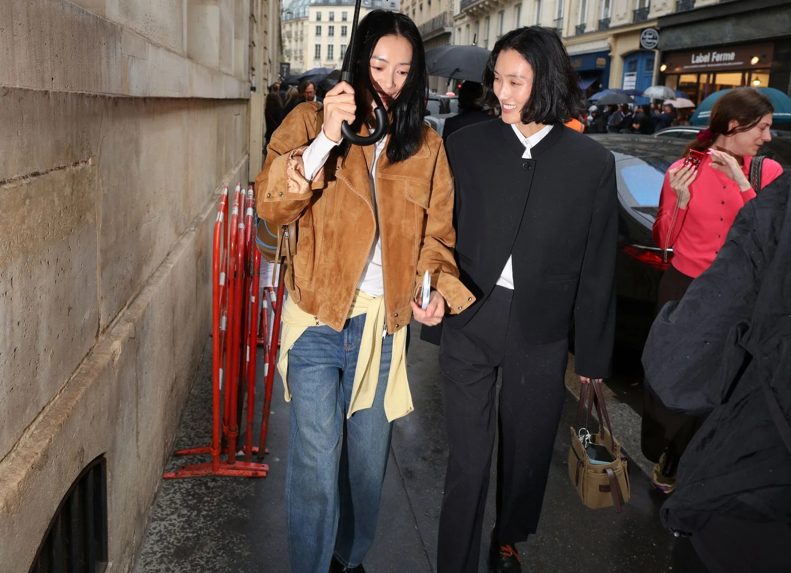 Image may contain Liu Wen Jing Wen Clothing Coat Jacket Pants Adult Person Blazer Accessories Bag and Handbag