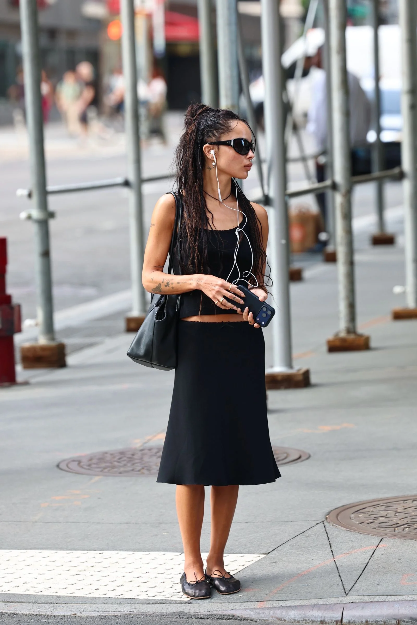 Zoe Kravitz keeps it chic in all black while running afternoon errands in New York