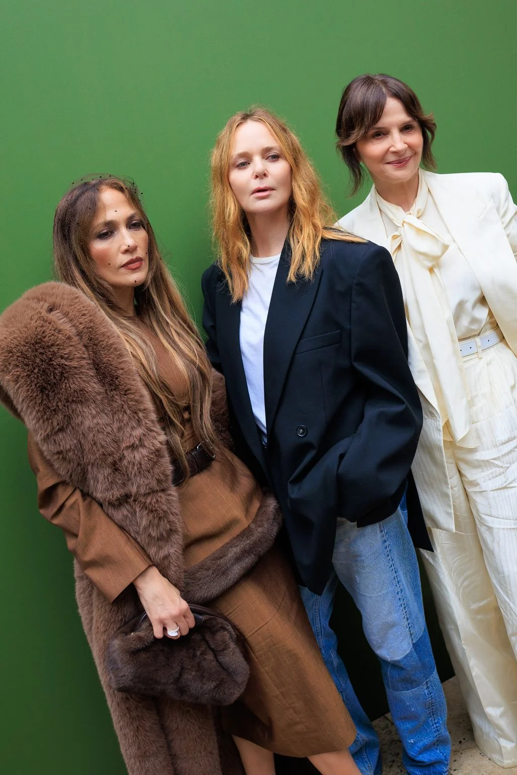 Image may contain Jennifer Lopez Stella McCartney Juliette Binoche Blazer Clothing Coat Jacket Adult and Person