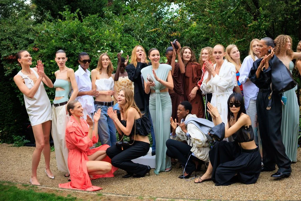 Image may contain Amber Valletta Miranda Kerr Janelle Mone Clarisse Agbegnenou Stella McCartney and Robin Givens