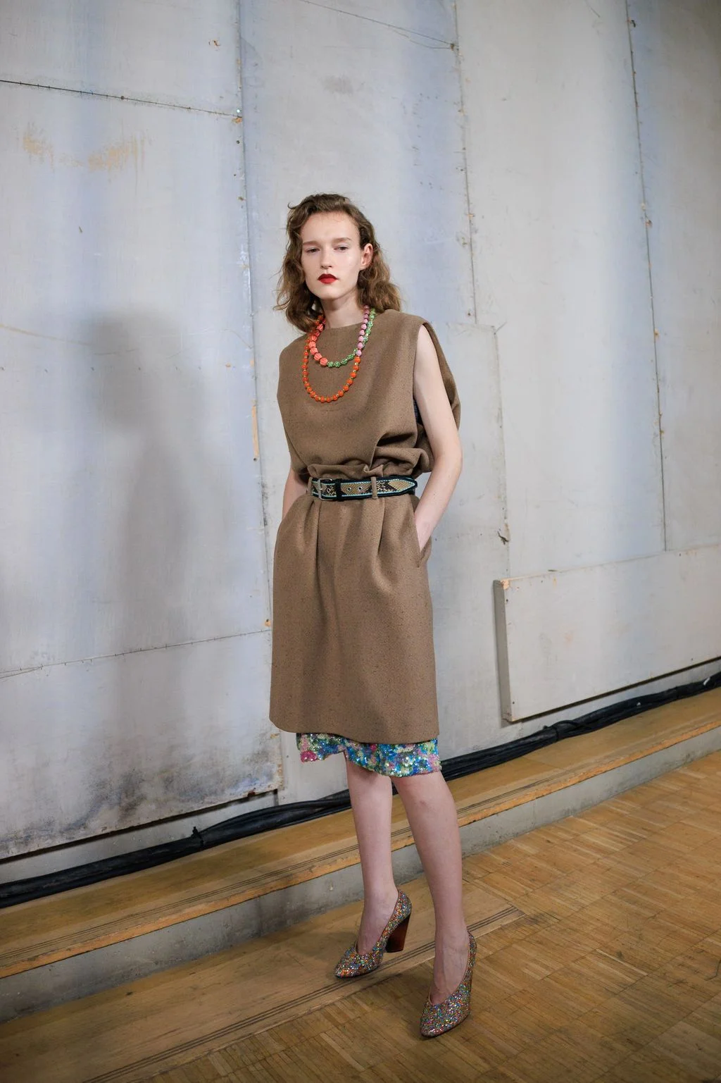 Image may contain Clothing Dress Evening Dress Formal Wear Person Footwear Shoe Skirt and Fashion