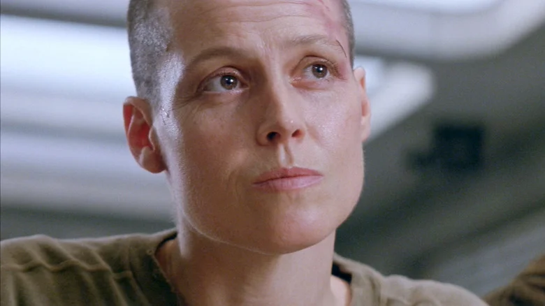 Ellen Ripley with no hair in Alien³
