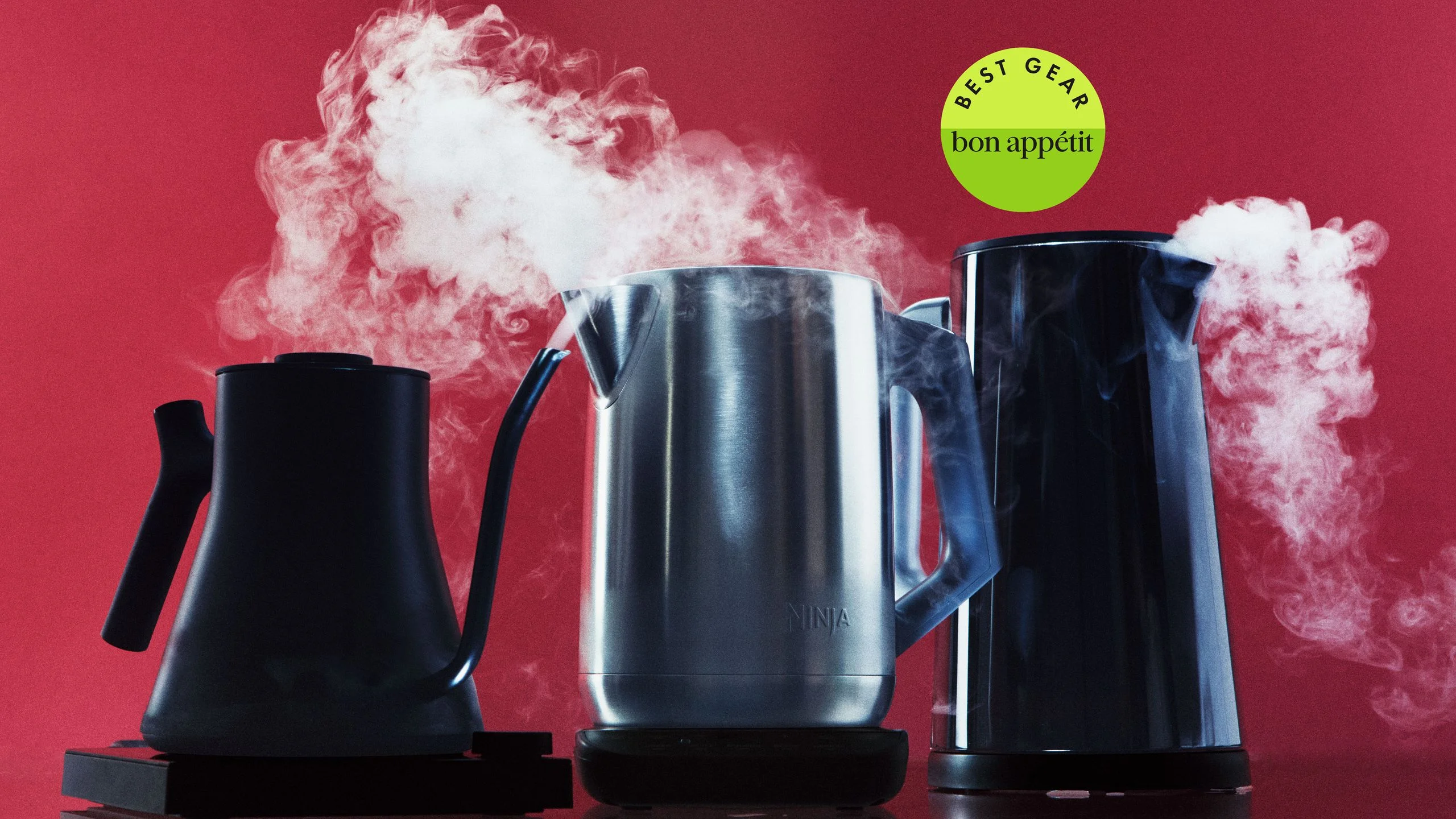 Fellow Ninja and Krups electric kettles.