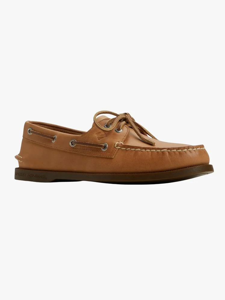 Boat shoe on a flat background.