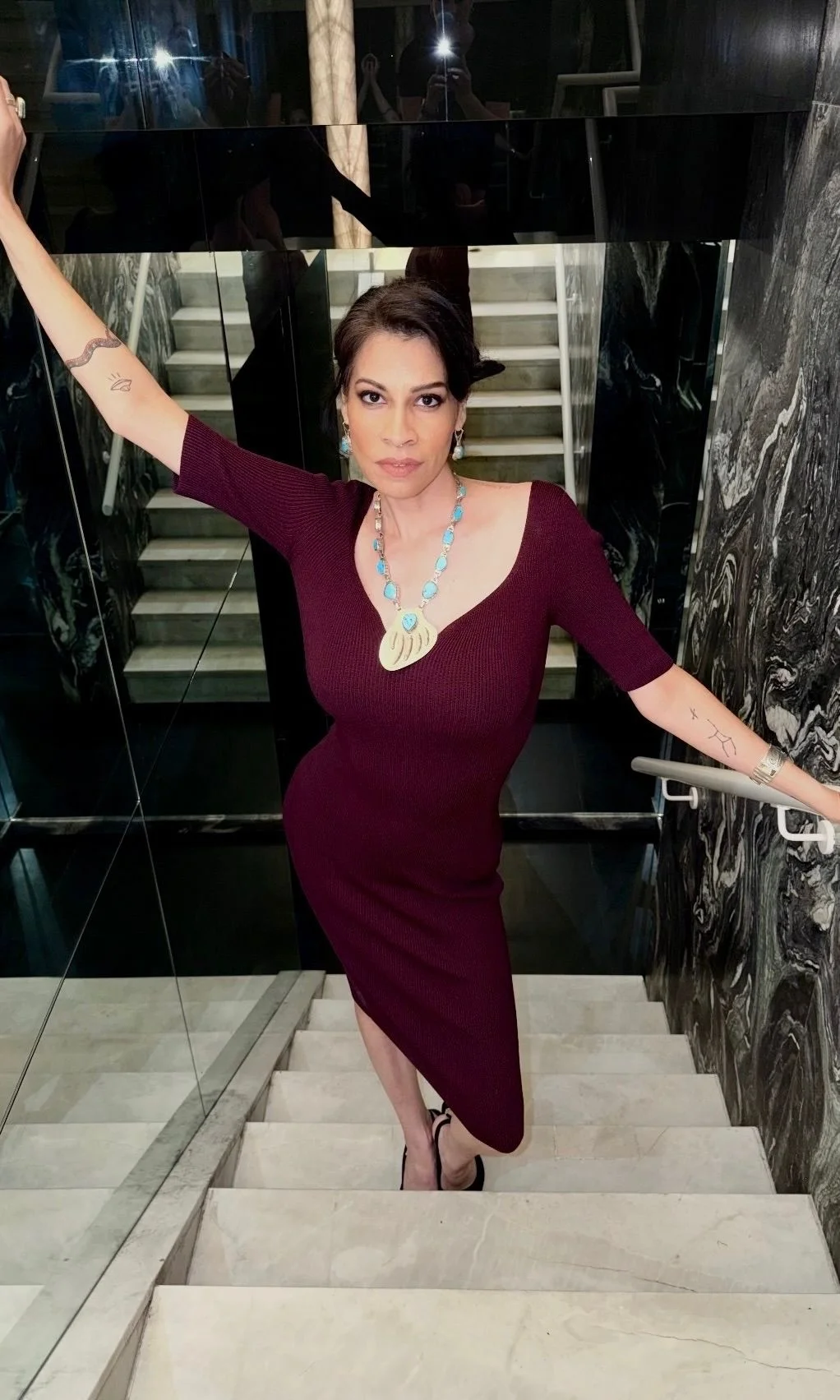 Image may contain Catherine Yvette Ceberano Clothing Sleeve Person Adult Photobombing Accessories and Jewelry