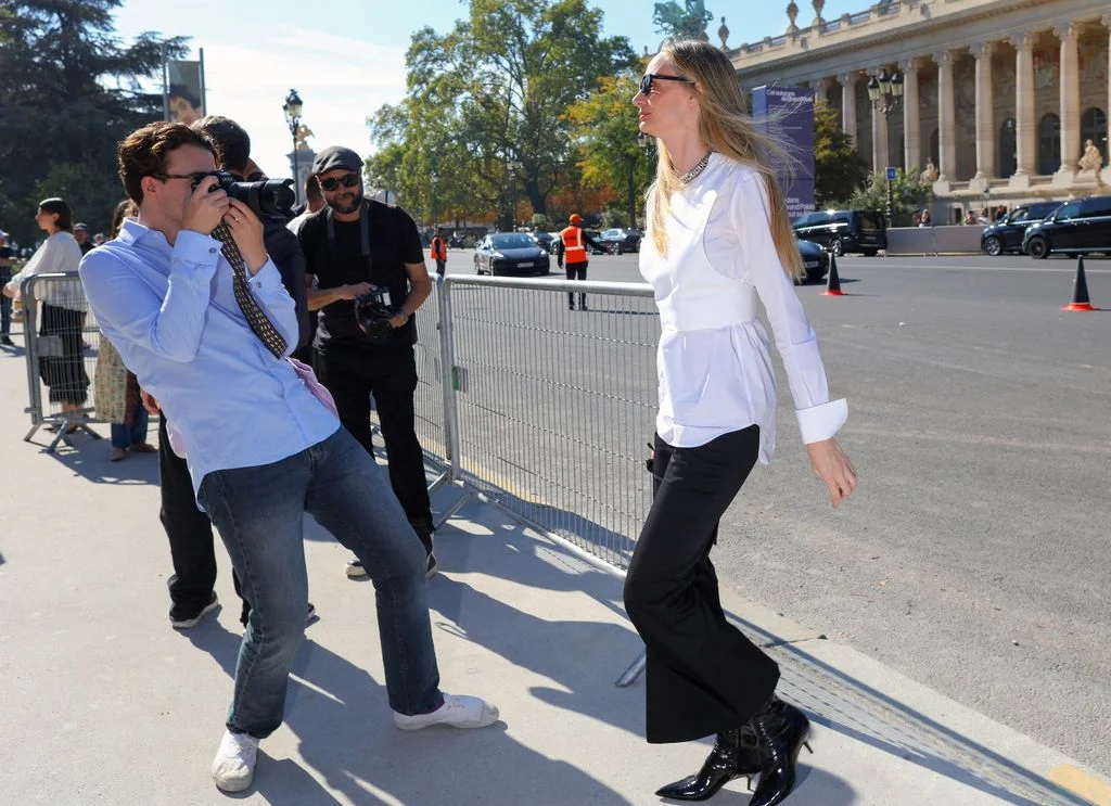 Image may contain Lauren Santo Domingo Clothing Footwear Shoe Pants High Heel Person Teen Adult and Jeans