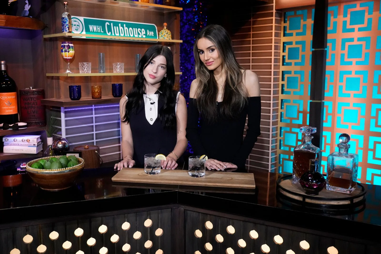Phoebe Gates and Sophia Kianni on latenight talk show Watch What Happens Live with Andy Cohen.