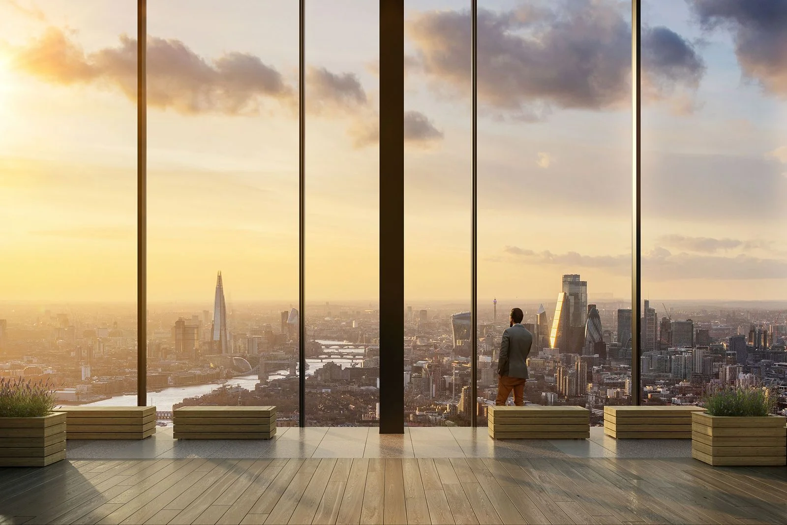 Image may contain City Urban Architecture Building Cityscape Plant Person Office Building Penthouse and High Rise