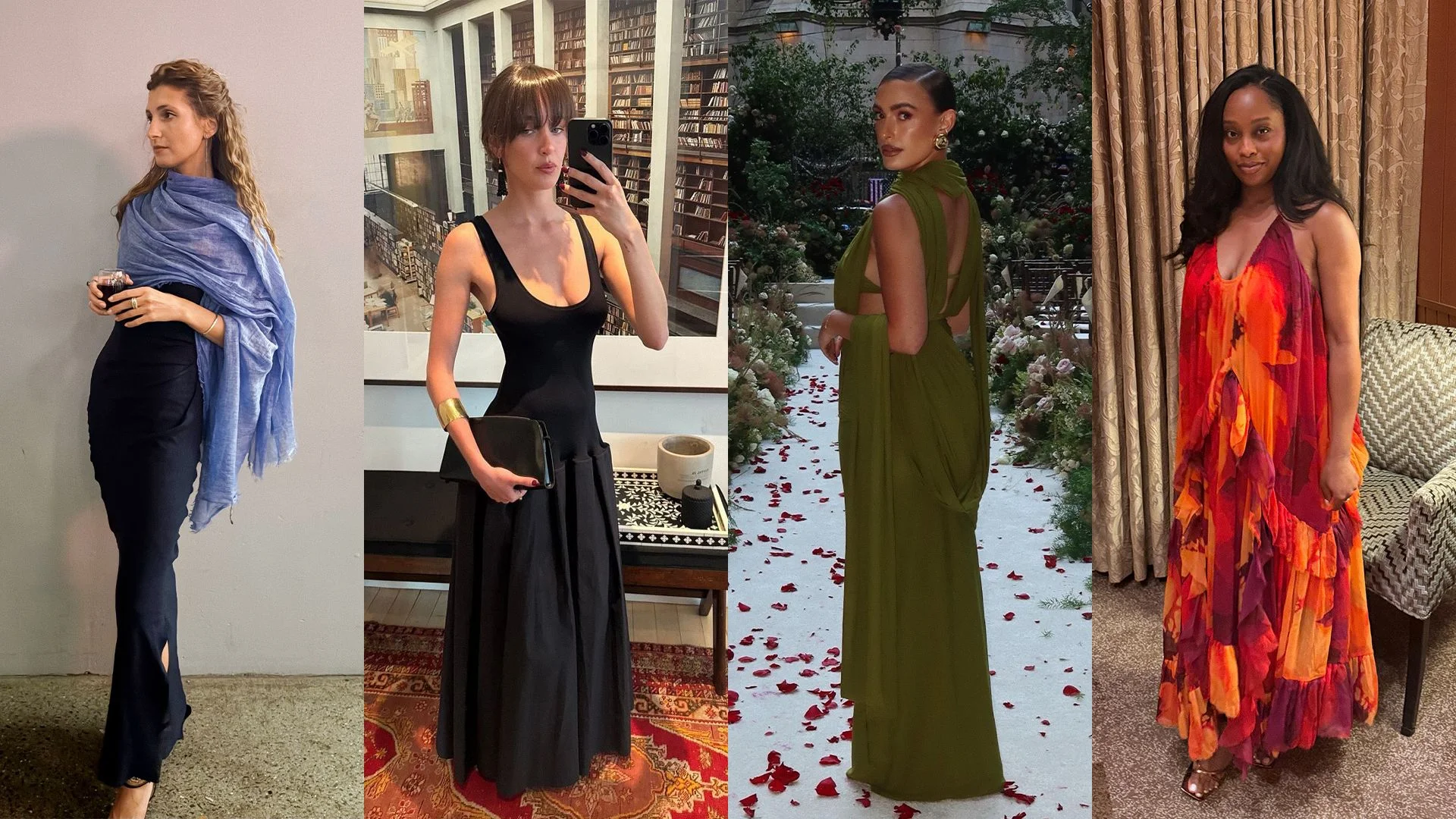 Image may contain Clothing Dress Evening Dress Formal Wear Fashion Adult Person Gown Face Head and Photography
